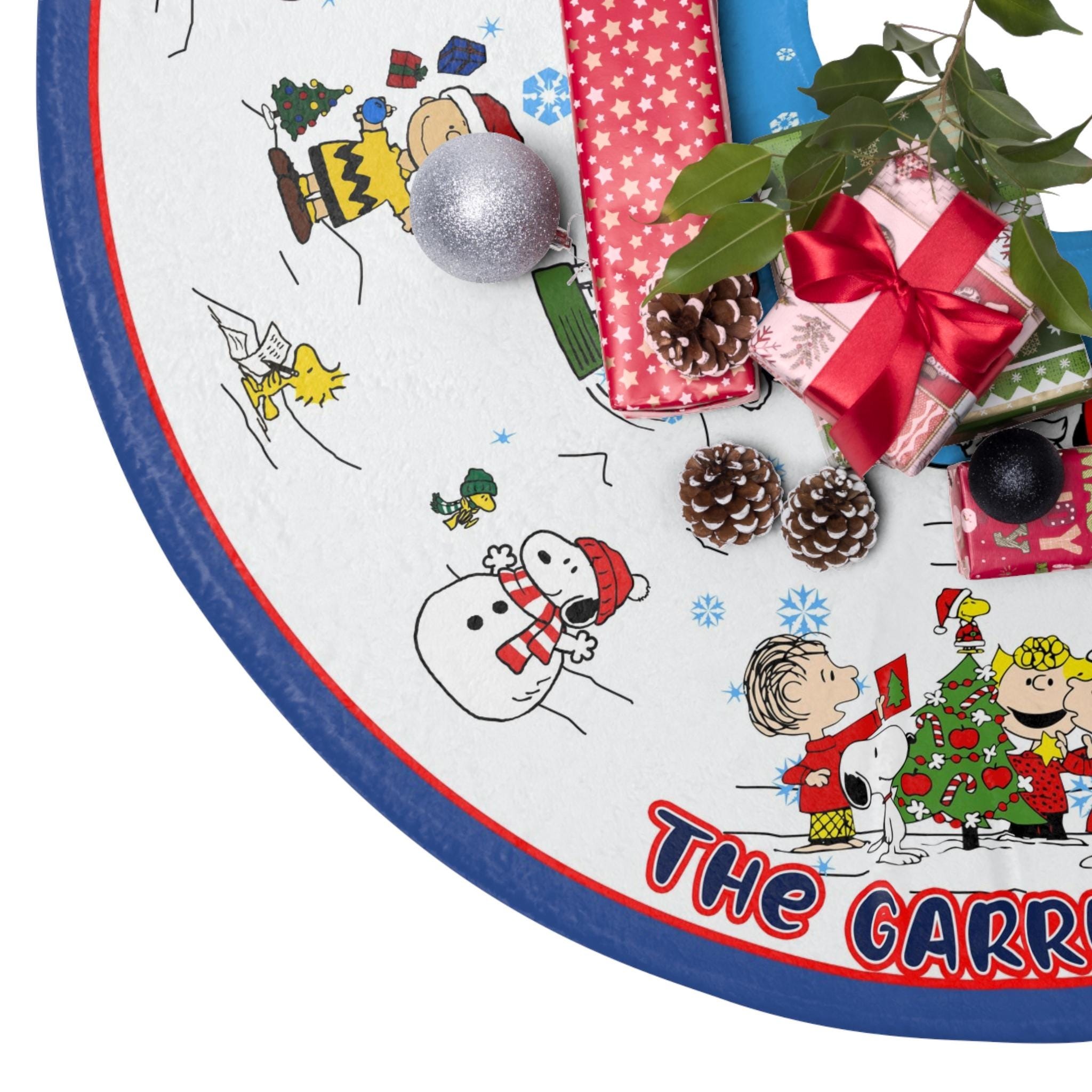 Personalized Snoopy Christmas Tree Skirt - Image 4