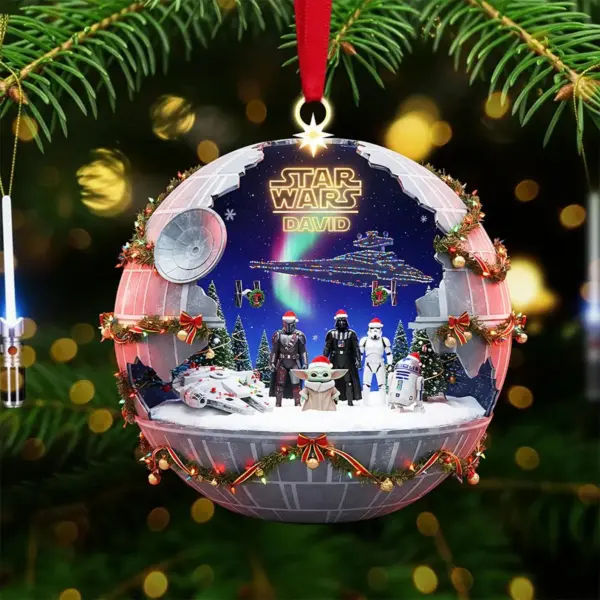 Alternative view of Personalized Star War Galaxy Christmas Ornament