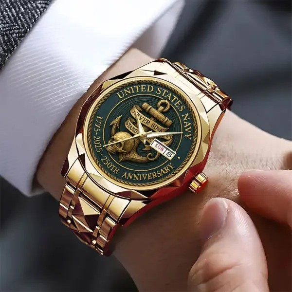 US Navy 250th Anniversary Alloy Luxury Quartz Watch - Image 3