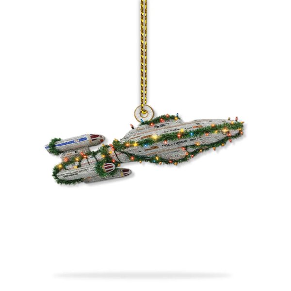 Star Trek U.S.S. Voyager NCC-74656 With Christmas Lights Christmas Ornament - Image 6