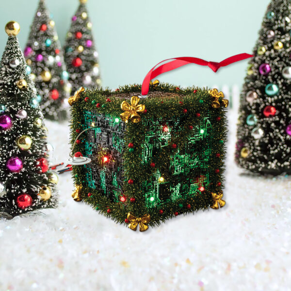Alternative view of Star Trek The Next Generation Beware the Borg! Christmas Ornament