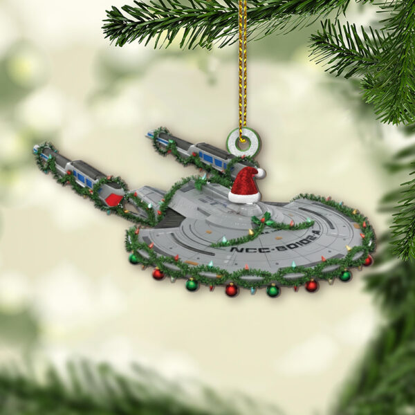 Alternative view of Star Trek U.S.S. Titan NCC-80102-A With Christmas Lights Christmas Ornament