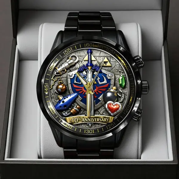Alternative view of The Legend of Zelda 40th Anniversary Black Stainless Steel Watch