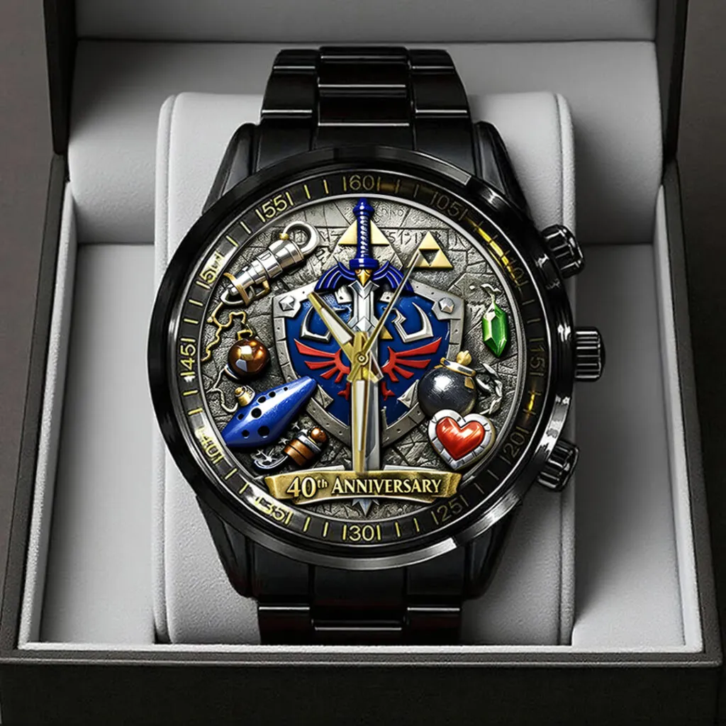 The Legend of Zelda 40th Anniversary Black Stainless Steel Watch - Image 2