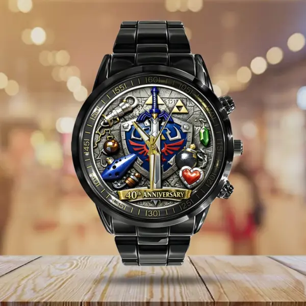 The Legend of Zelda 40th Anniversary Black Stainless Steel Watch - Image 3