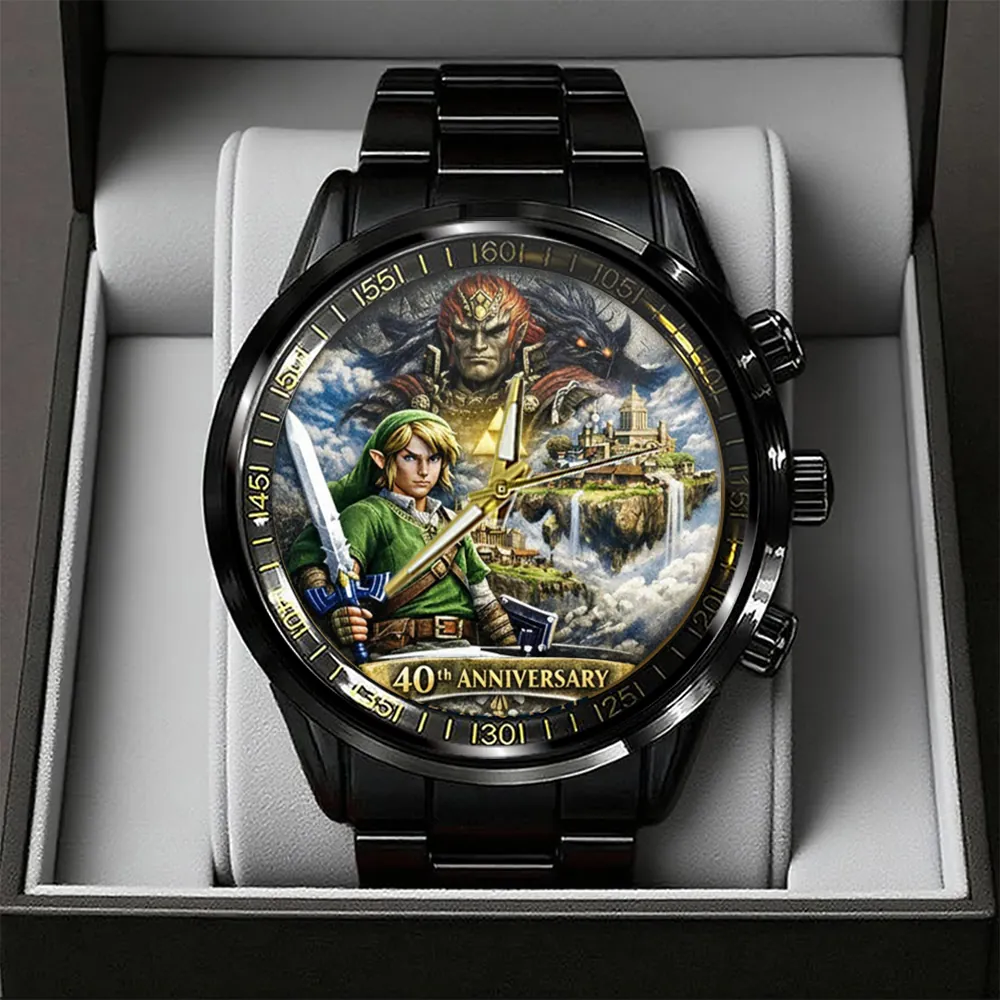 The Legend of Zelda 40th Anniversary Black Stainless Steel Watch -THK122079 - Image 2