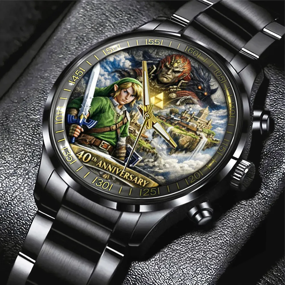 The Legend of Zelda 40th Anniversary Black Stainless Steel Watch -THK122079