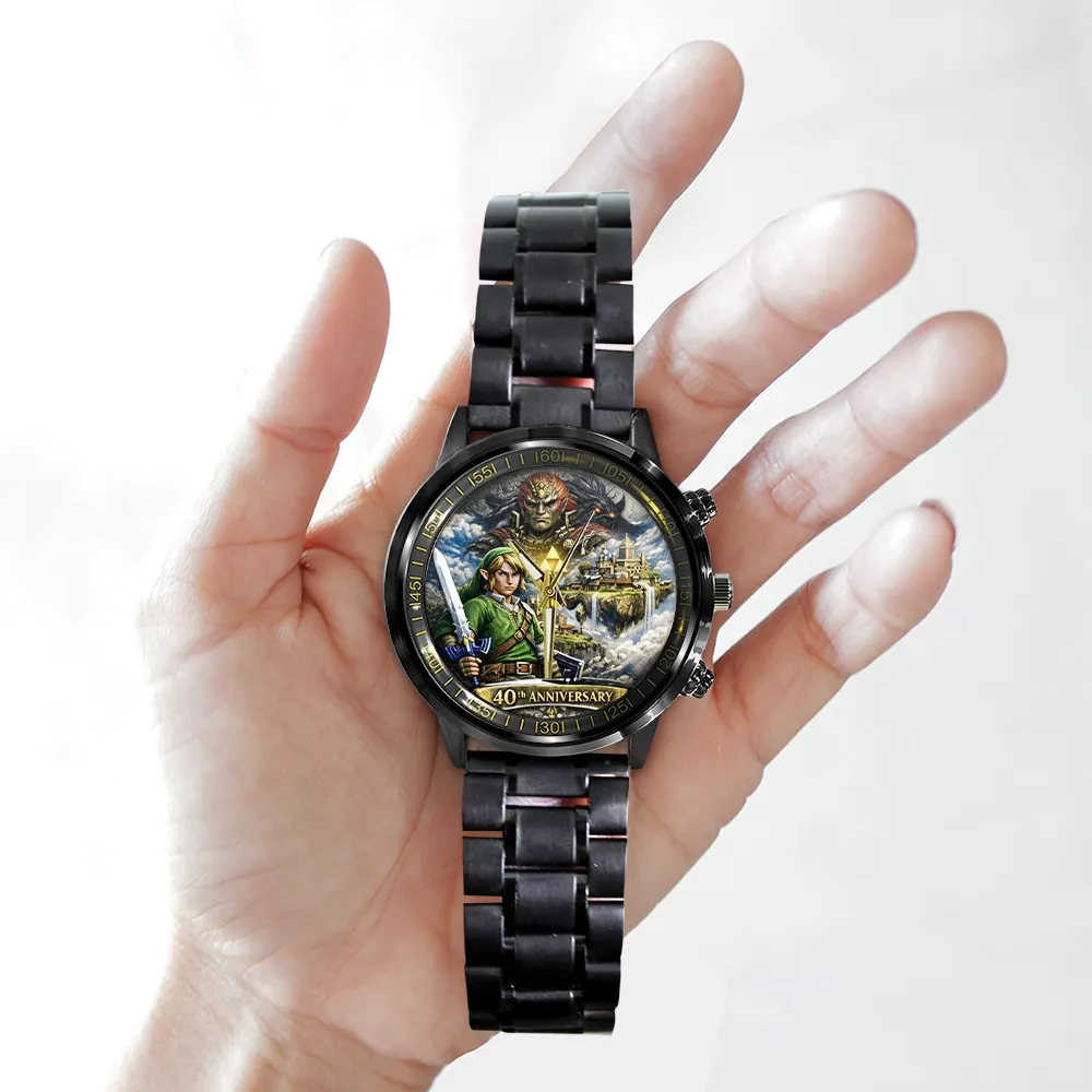 The Legend of Zelda 40th Anniversary Black Stainless Steel Watch -THK122079 - Image 4