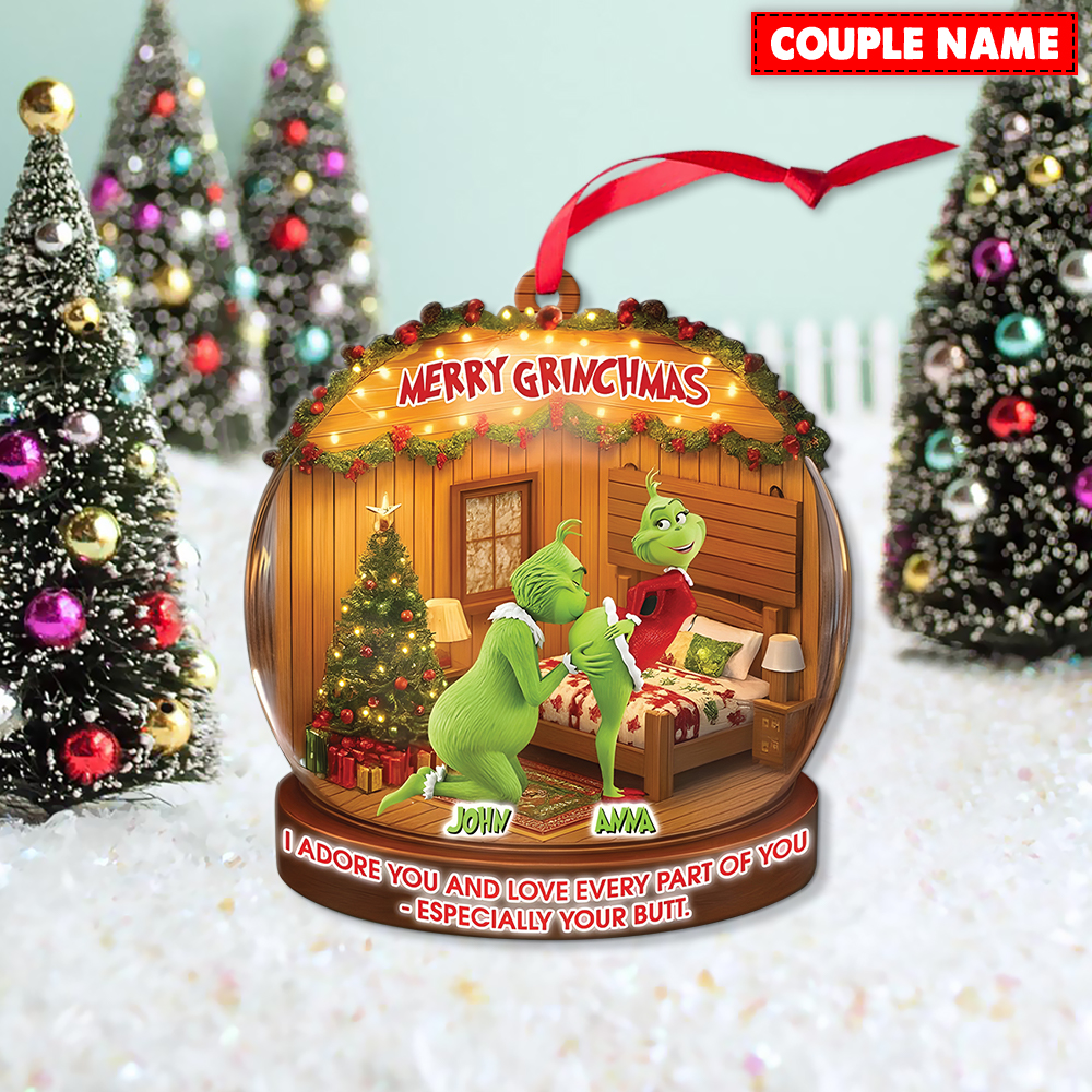 Personalized Green Monster Merry Grinchmas Couple Especially Your But Christmas Ornament - Image 2
