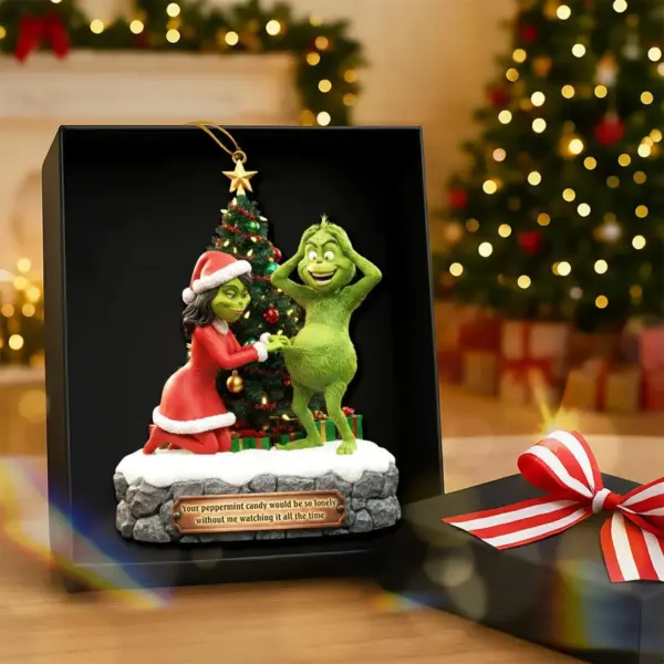Personalized Naughty Grinchmas Couple Christmas Ornament - Image 4