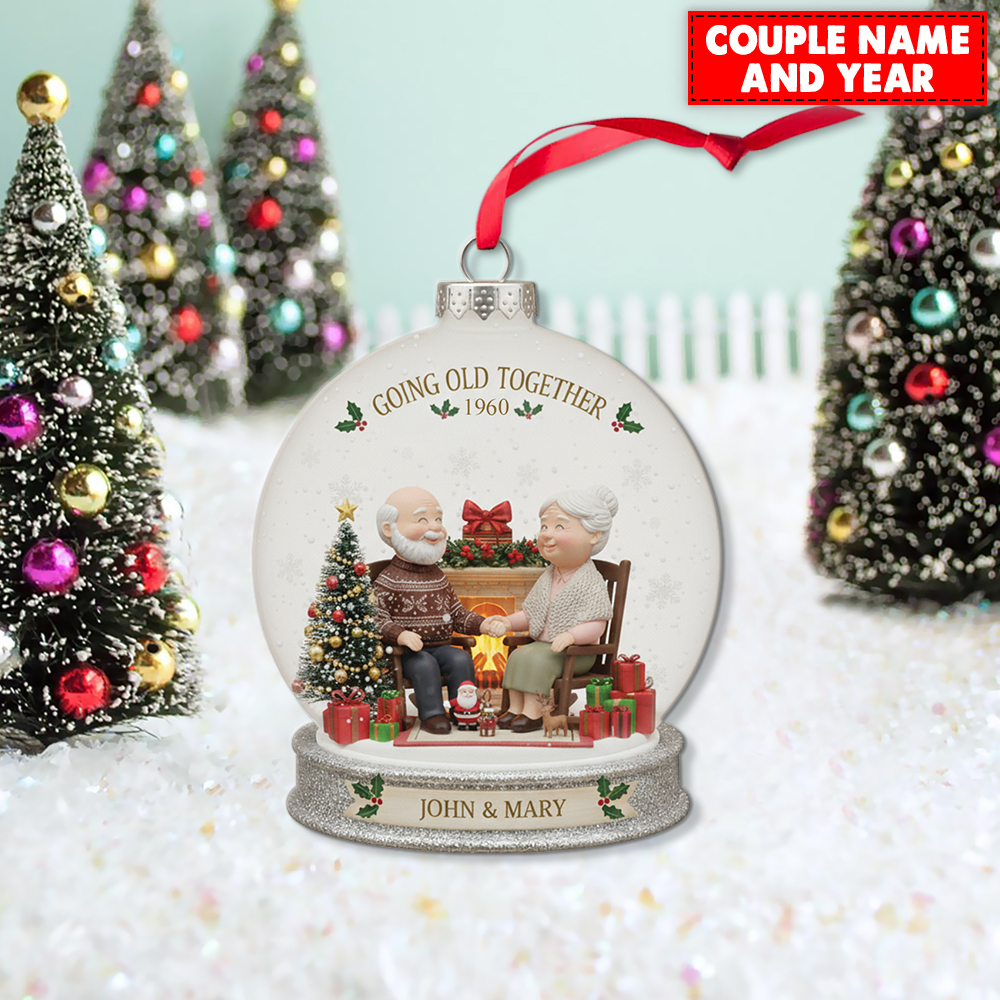 Personalized Going Old Together Couple Christmas Ornament - Image 3