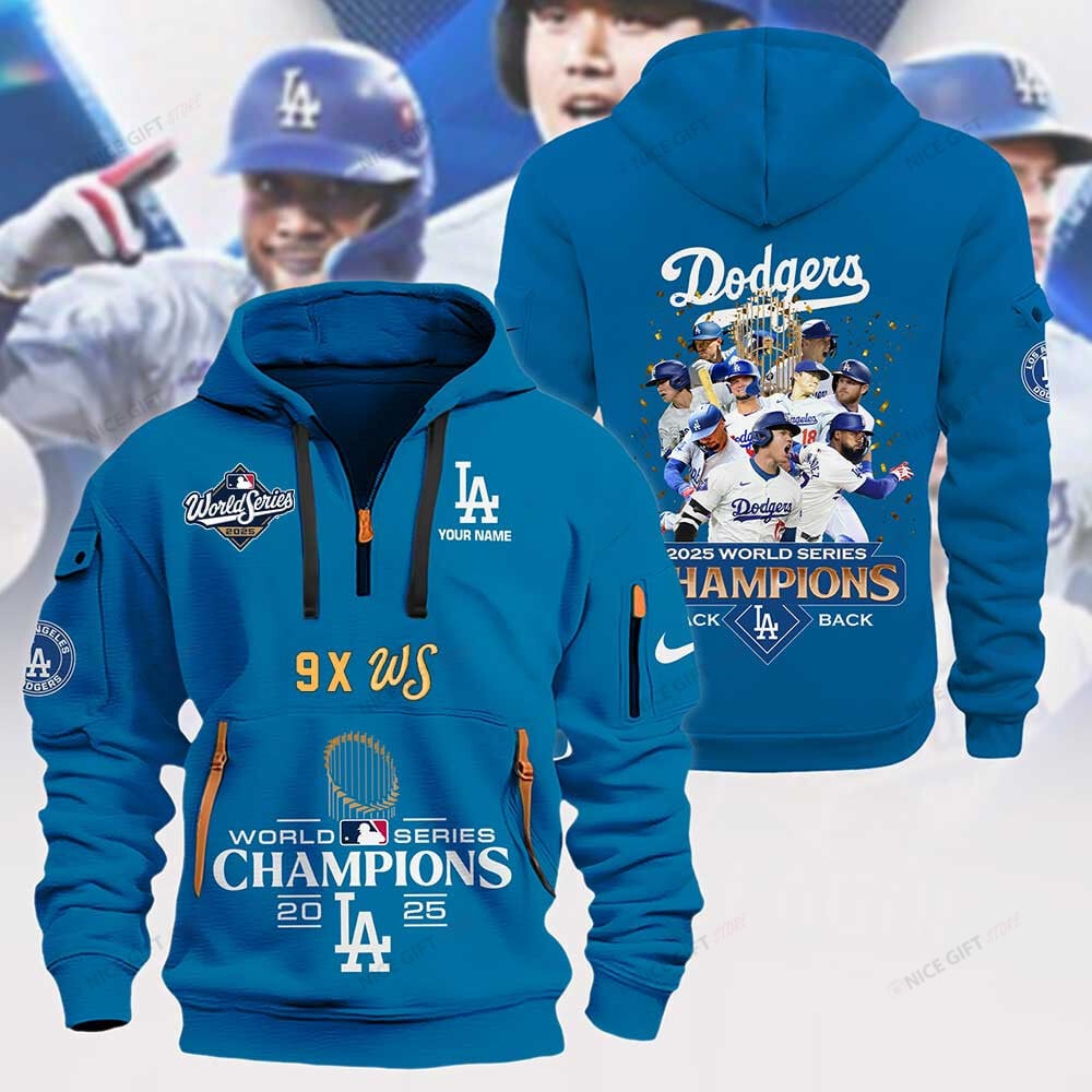 Los Angeles Dodgers 2025 World Series Champions 2D Quarter Zip Hoodie