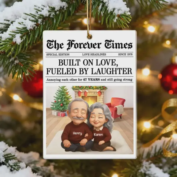 Personalized The Forever Times Couple Growing Old Together Christmas Ornament - Image 6