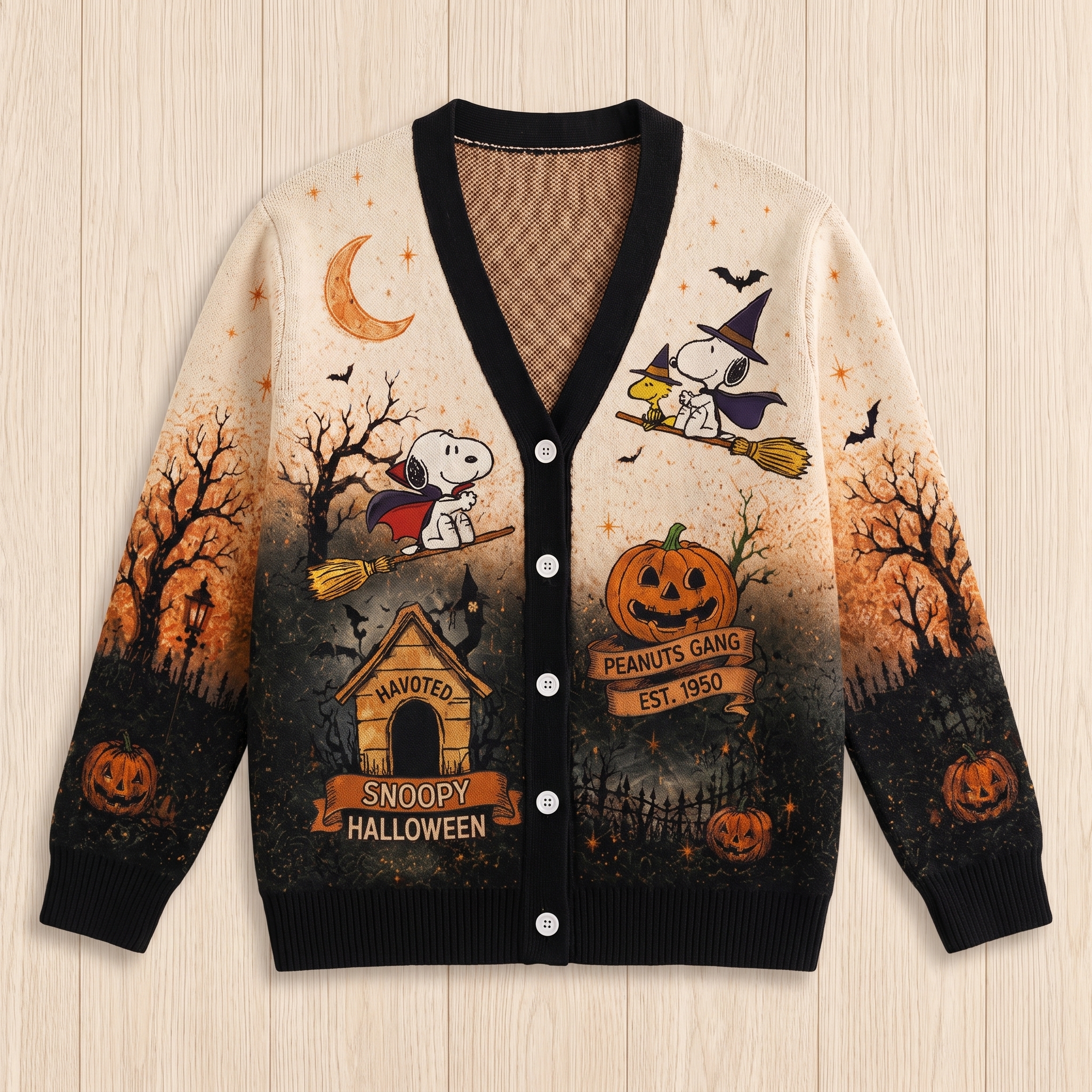 Retro Snoopy & Friends 3D Ugly Cardigan-THK132941 - Image 2