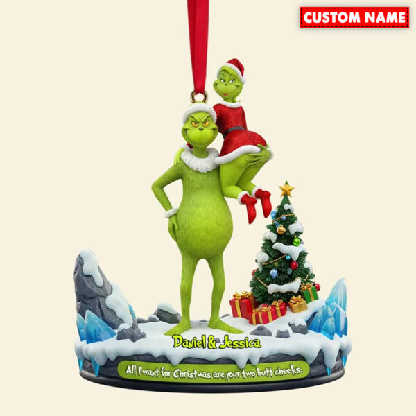 Alternative view of Personalized All I Want For Christmas Couple Christmas Ornament 115412