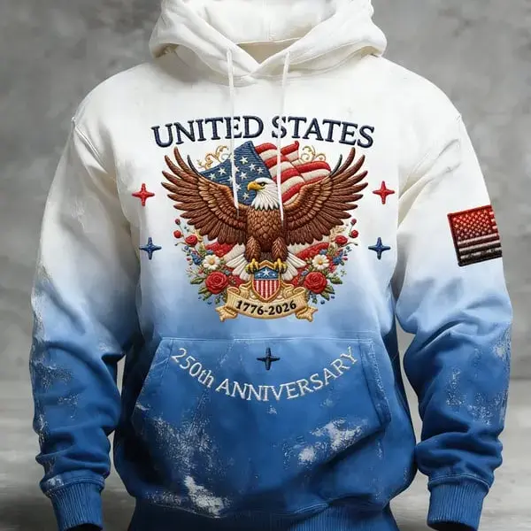 Vintage American 250th Anniversary Flag 3D Hoodie - THK122320 - Image 3