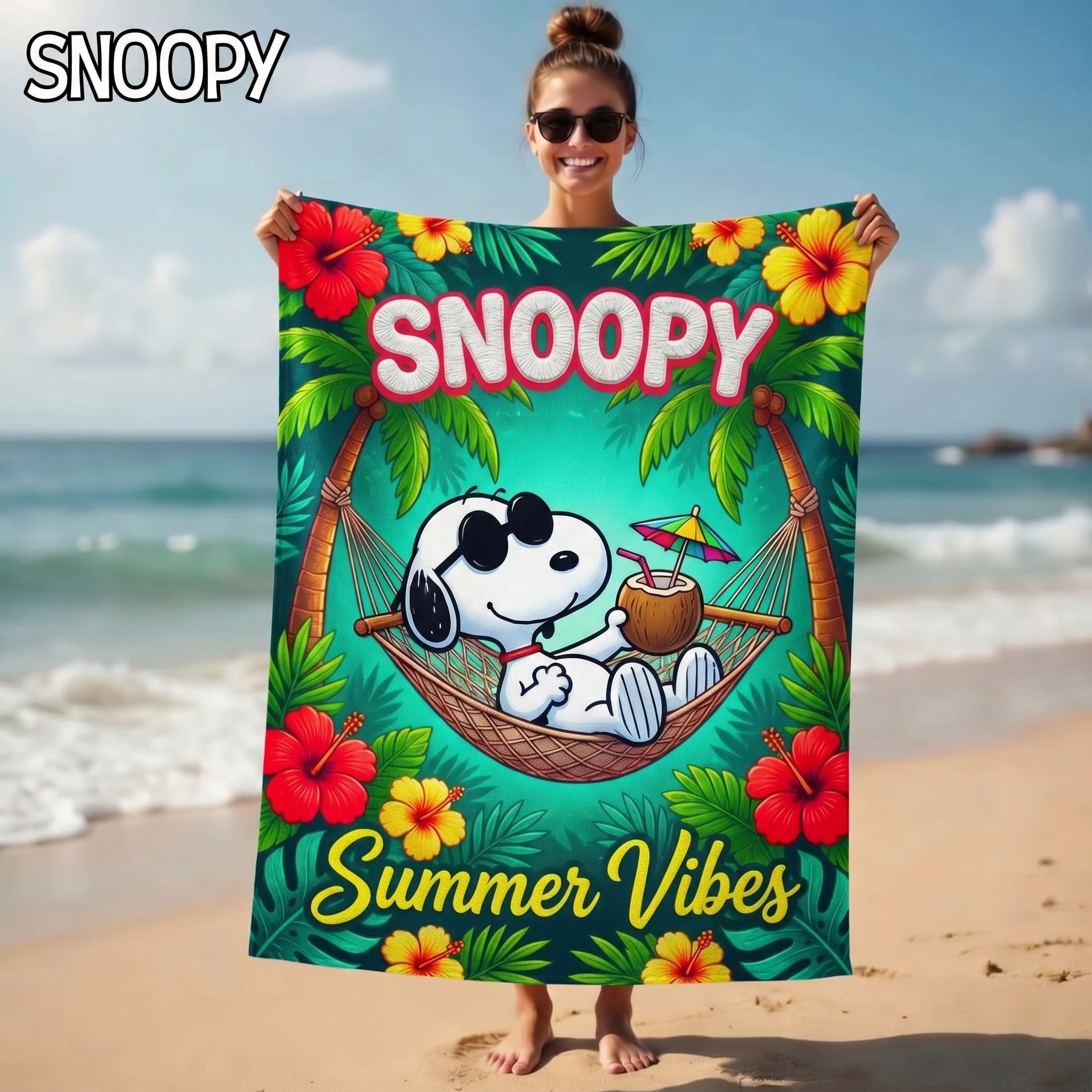Premium Snoopy Beach Towel-THK126934 - Image 4