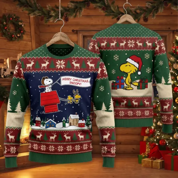 Alternative view of The Peanuts Snoopy Christmas Knitted Sweater-THK132960