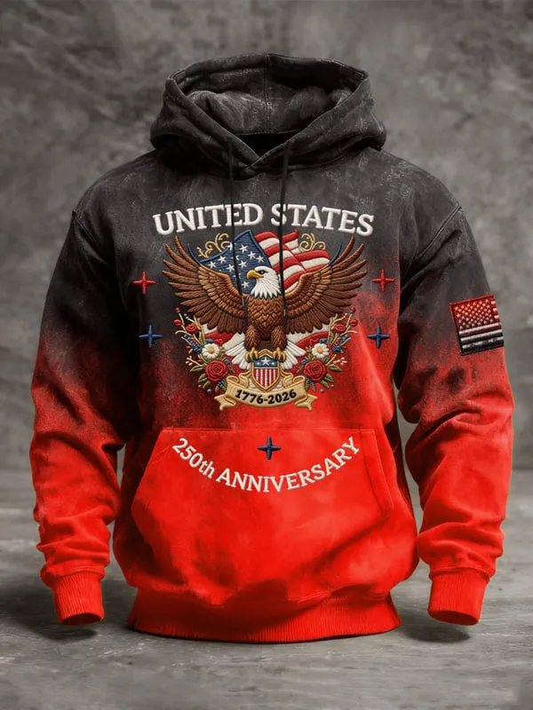 Vintage American 250th Anniversary Flag 3D Hoodie - THK122320 - Image 2
