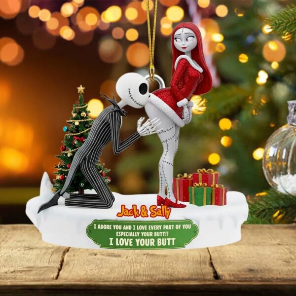Alternative view of Personalized Nightmare Couple Ornament