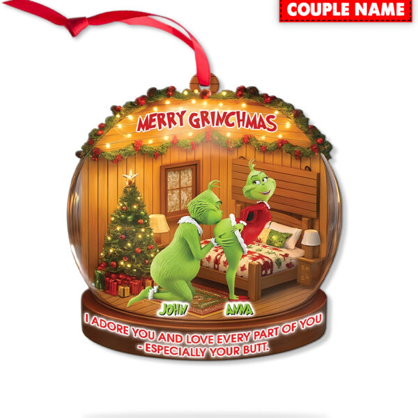 Personalized Green Monster Merry Grinchmas Couple Especially Your But Christmas Ornament - Image 6