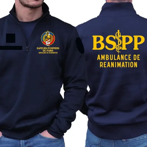 Sweat AR BSPP / Ecusson 3D Stand Collar Zip Waffle Sweatshirt