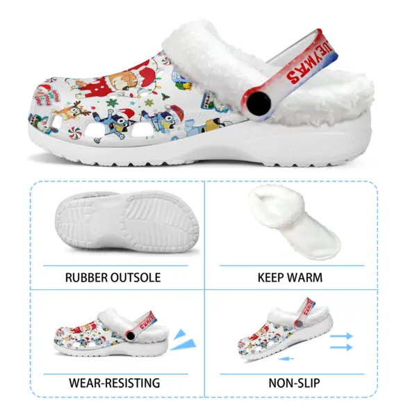 Bluey x Christmas Fleece Crocs Crocband Clogs Shoes - Image 3