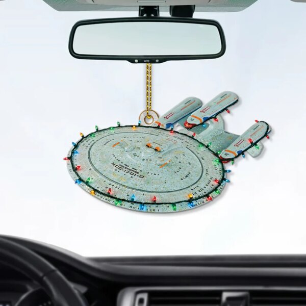 Star Trek U.S.S. Enterprise NCC-1701-D With Christmas Lights Christmas Ornament - Image 3