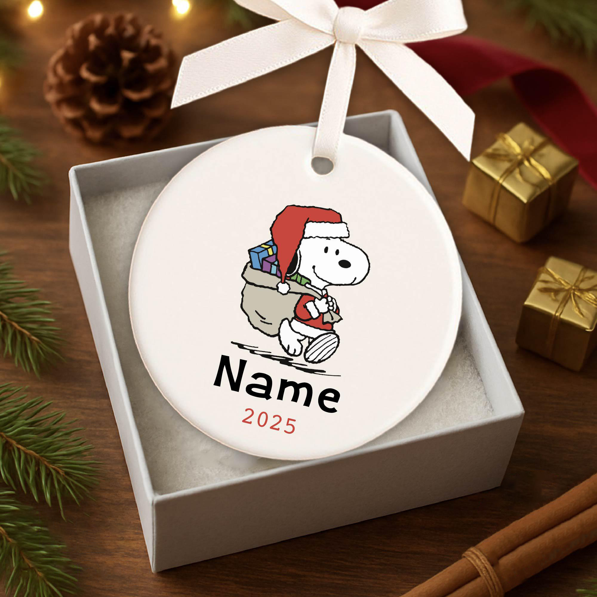Personalized Snoopy Christmas Ornament 2025 - Image 2