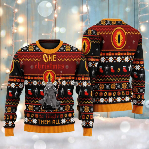 Alternative view of One Christmas To Jingle Them All Gandalf The Lord Of Ring Christmas Knitted Sweater