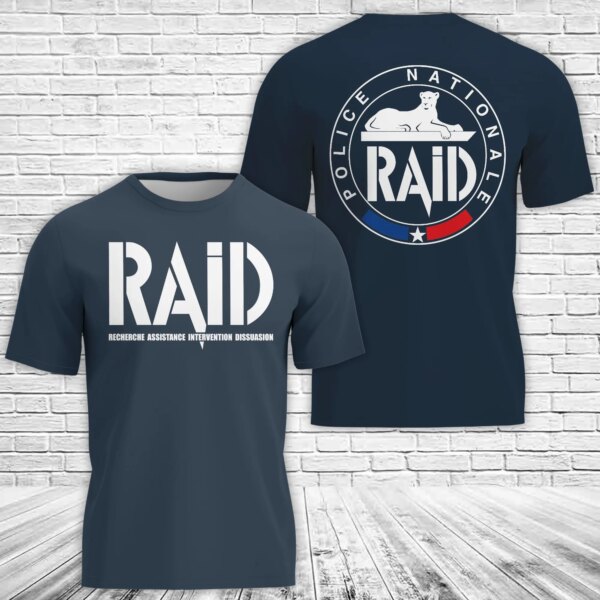 French National Police RAID 3D T-Shirt Version 4