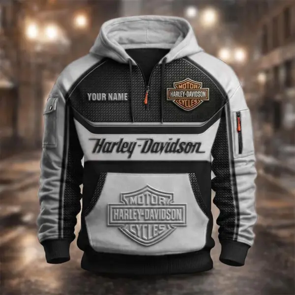 Personalized Harley-Davidson 3D Half-zip Hoodie - Image 3