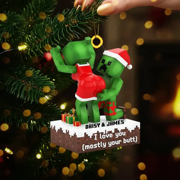 Personalized Funny Couple Christmas Ornament Style 1 - Image 3