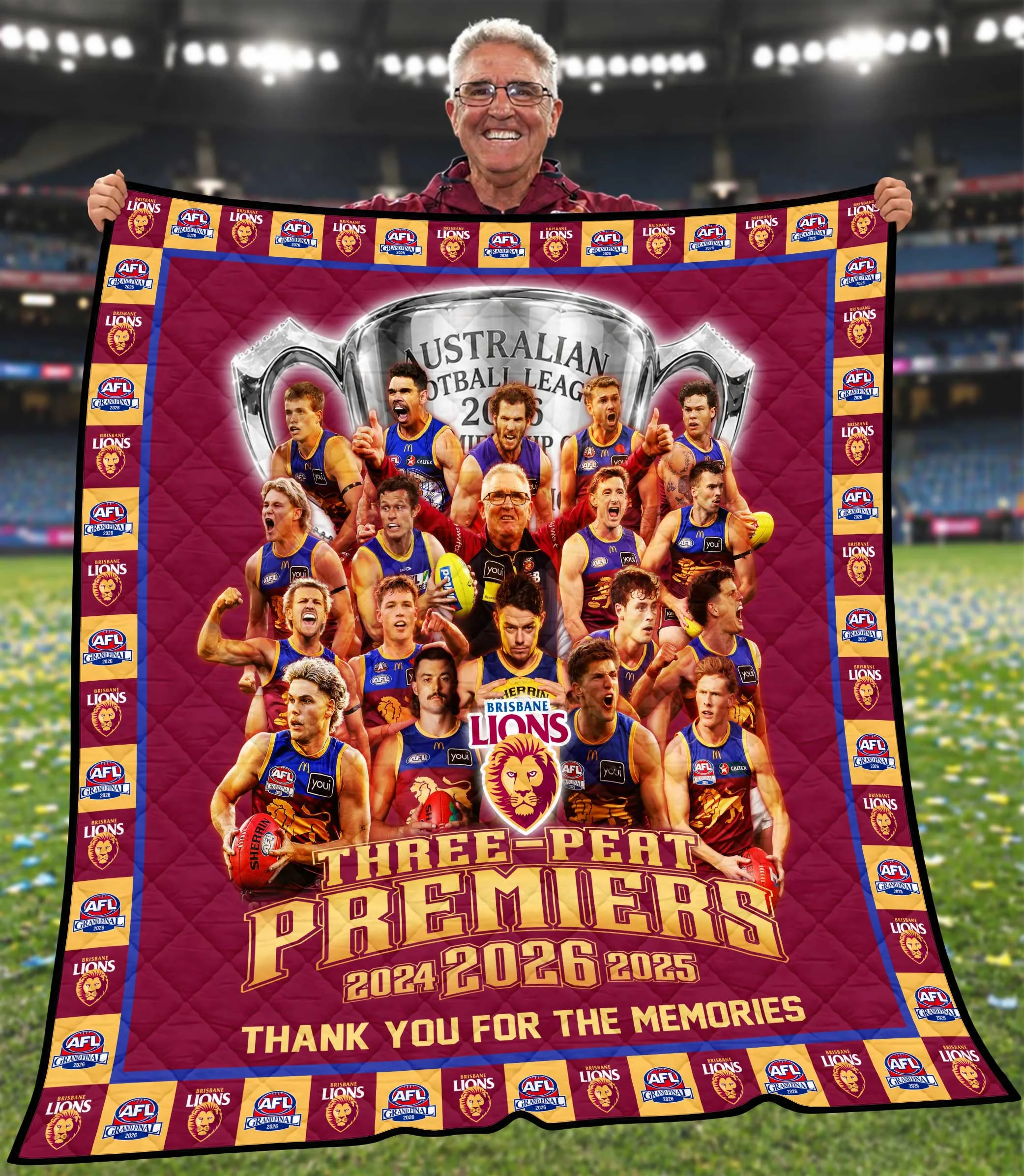 Brisbane Lions Fleece Blanket-THK136751