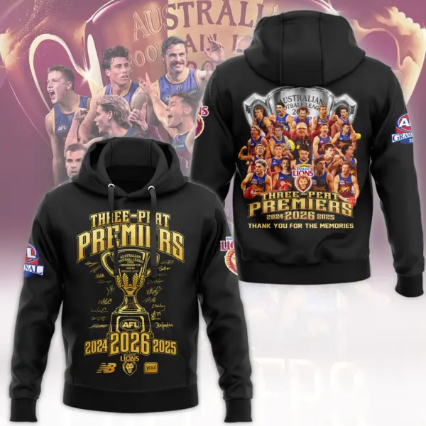 Alternative view of Brisbane Lions 3D Hoodie-THK136784