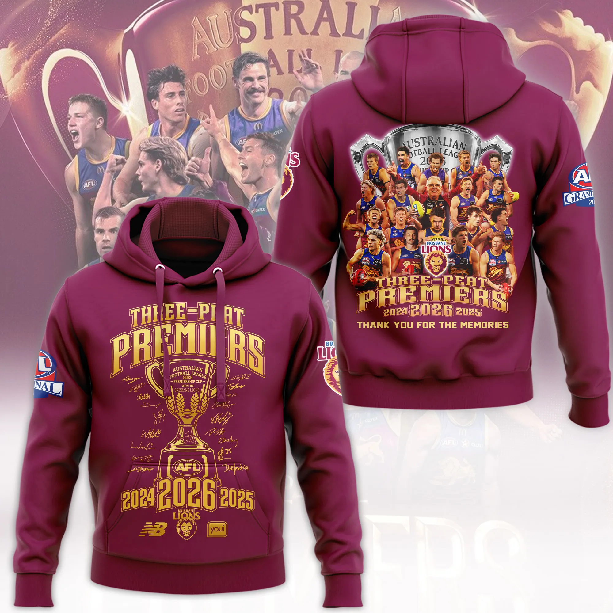 Brisbane Lions 3D Hoodie-THK136784