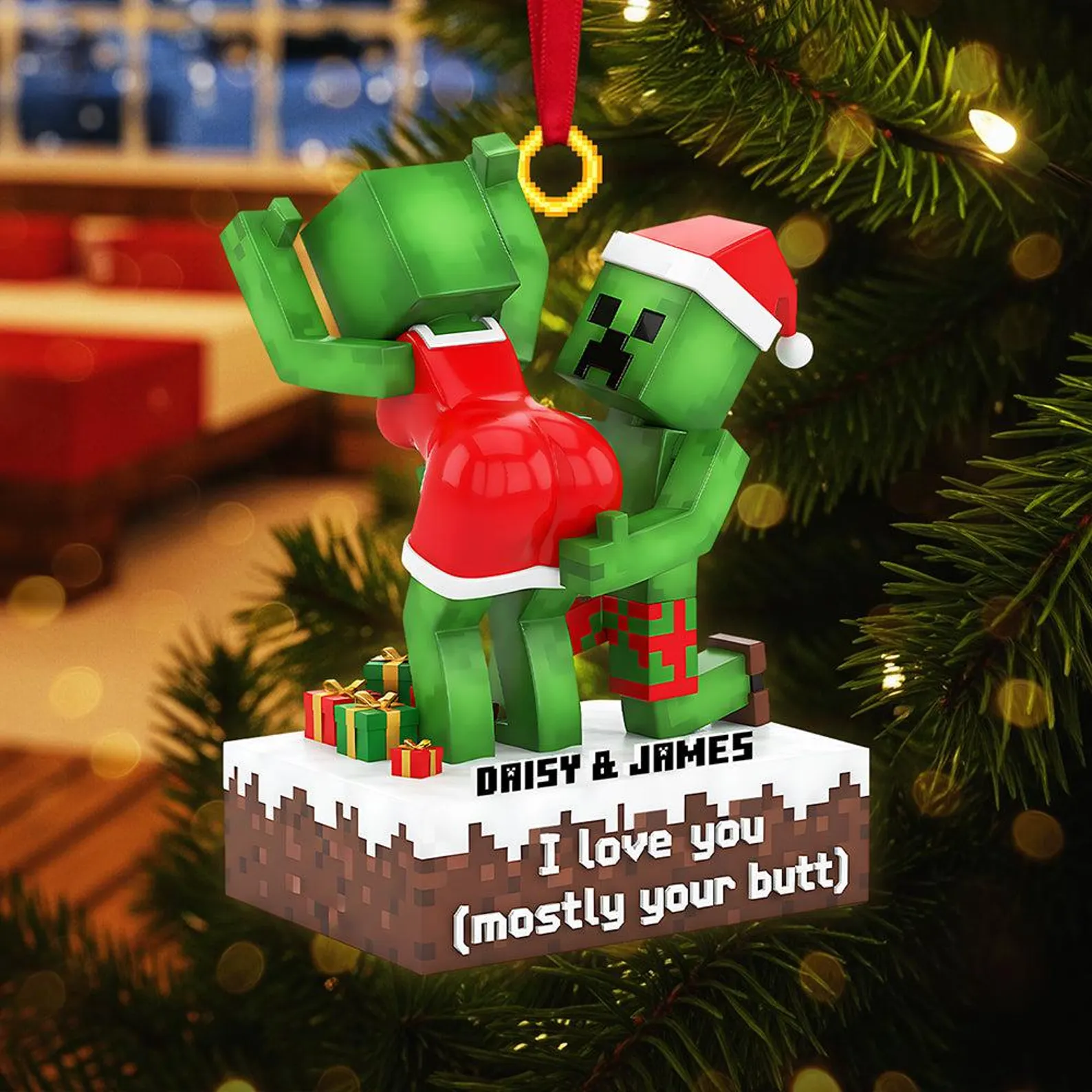 Personalized Funny Couple Christmas Ornament Style 1