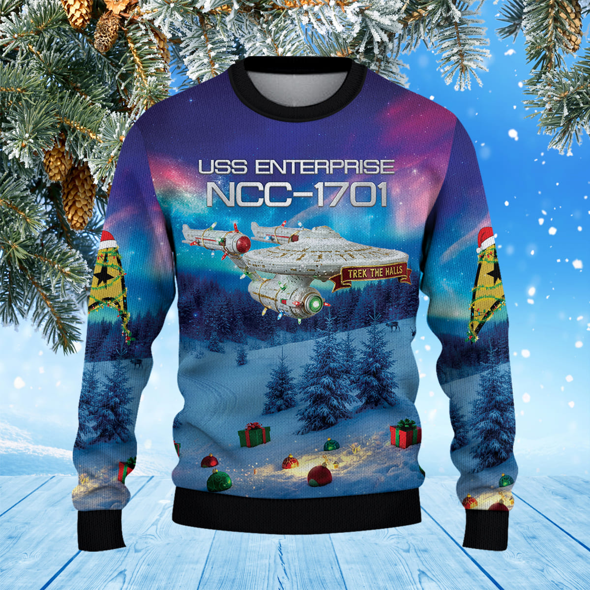 Star Trek NCC-1701 Christmas Knitted Sweater 115536 - Image 2