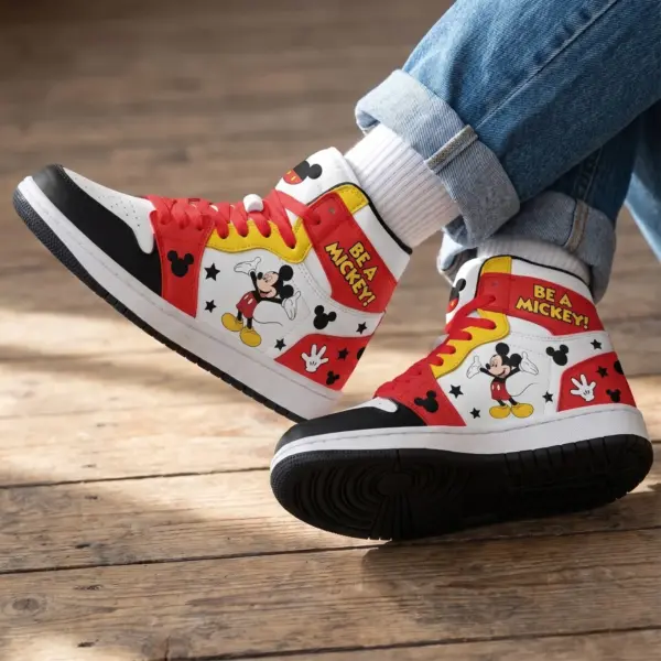 "Be A Mickey" Classic Cartoon Air Jordan High Top Shoes-THK135588 - Image 3