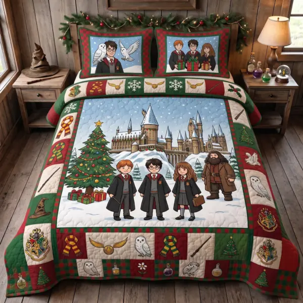 Harry Potter Christmas Quilt Bedding Set