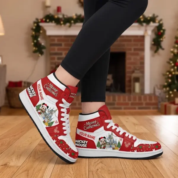 Alternative view of Personalized Mickey Christmas Air Jordan High Top Shoes-THK135700