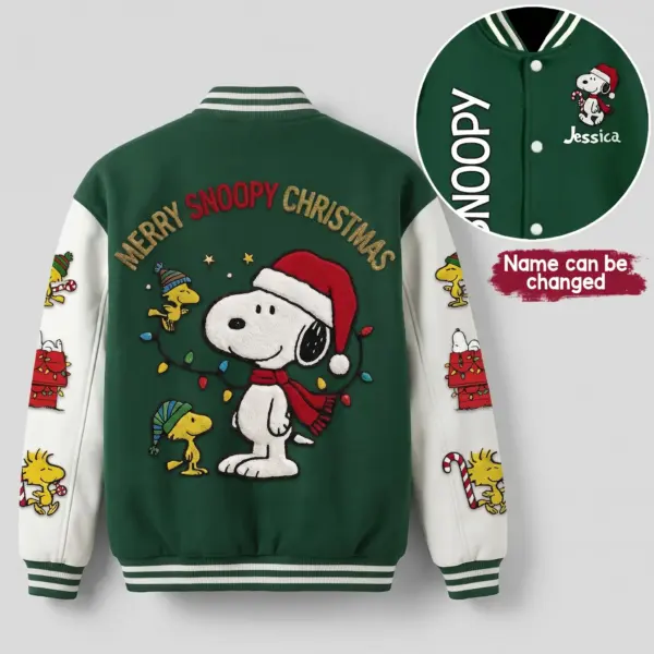 Personalized Snoopy Christmas Varsity Jacket-THK135722
