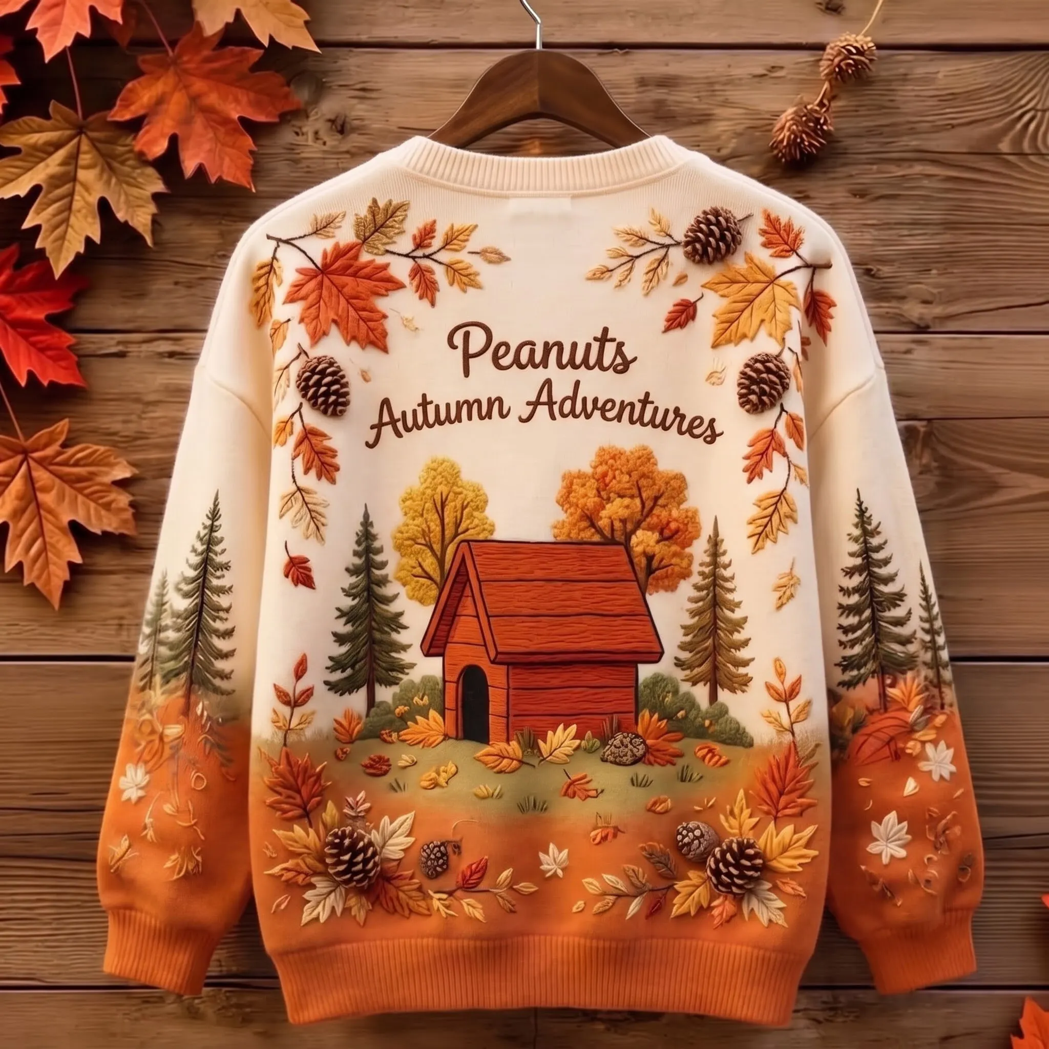 Personalized Snoopy & Woodstock Autumn 3D Ugly Cardigan-THK135704 - Image 3