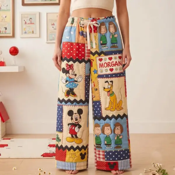 Alternative view of Personalized Mickey & Friends Retro Patchwork Pajama Set