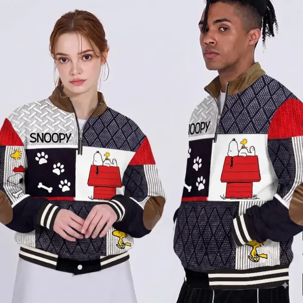 Snoopy 3D Knit Half-Zip Sweater-THK135870 - Image 3