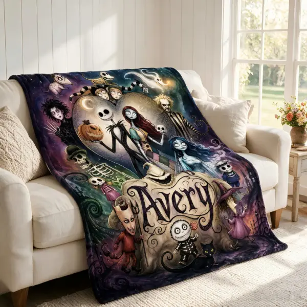 Personalized Sally and Jack Fleece Blanket-THK136642