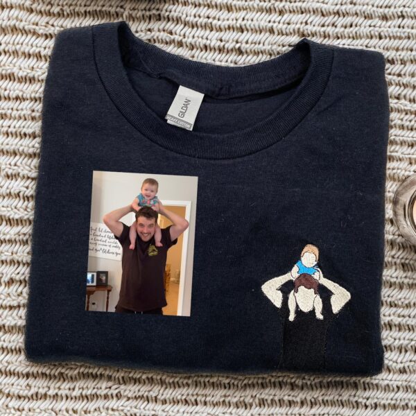 Personalized Family Photo Gift Embroidered Apparel - Image 3