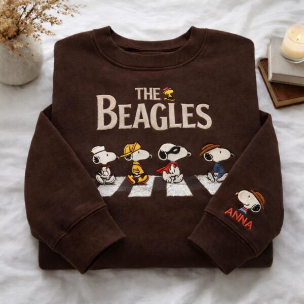 Personalized The Snoopy Beagles Embroidered Sweatshirt - Image 3