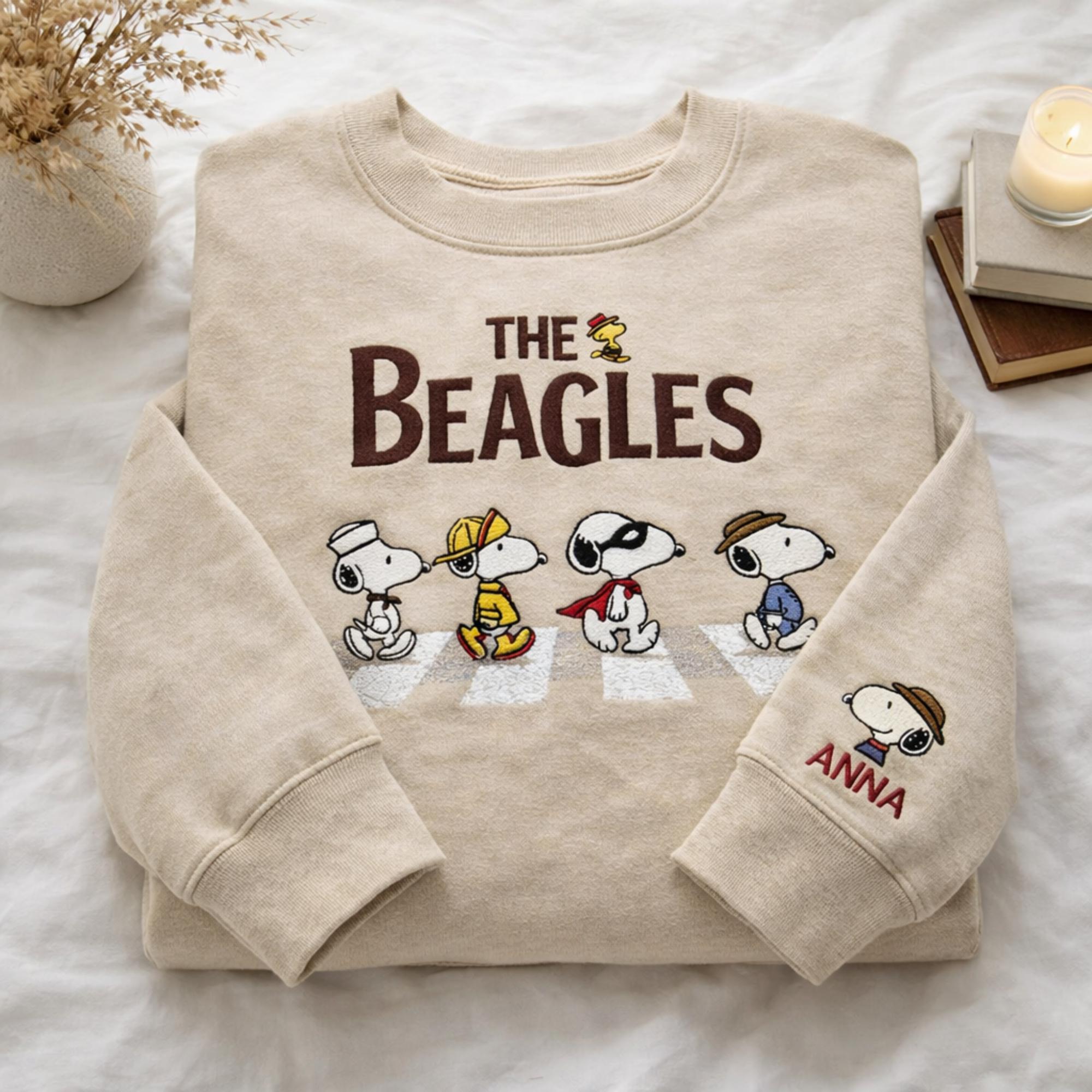 Personalized The Snoopy Beagles Embroidered Sweatshirt - Image 2