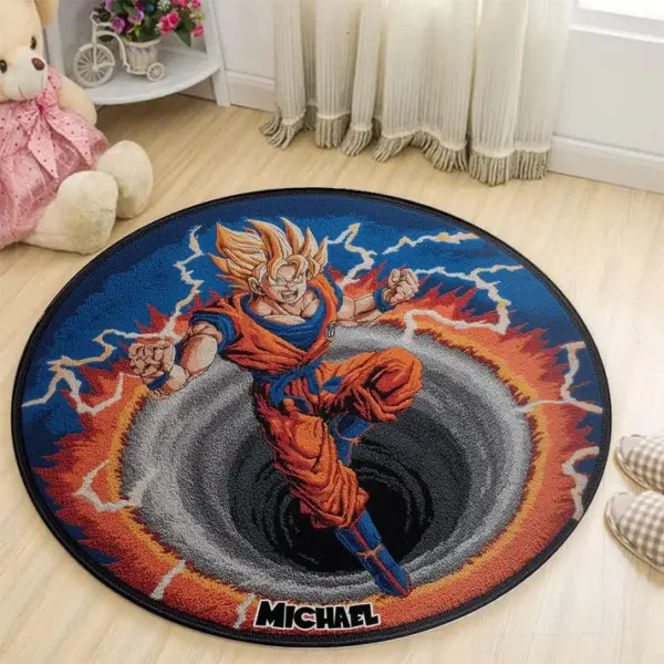 Strong Dragon - Personalized Seven Balls Round Rug - Image 3